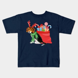 Christmas Beagle Kids T-Shirt